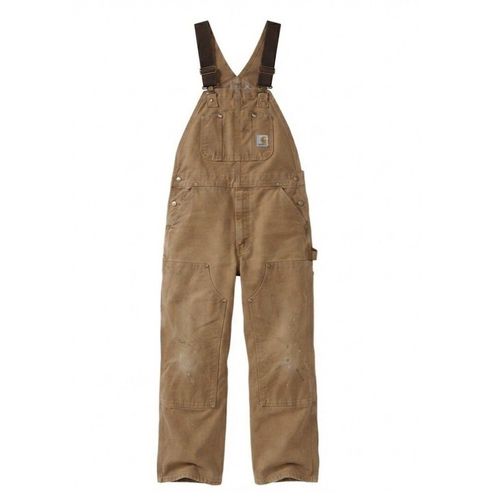 Carhartt R01 Overalls Men 40x30 Double Knee Duck Canvas Made in USA Union Made!!